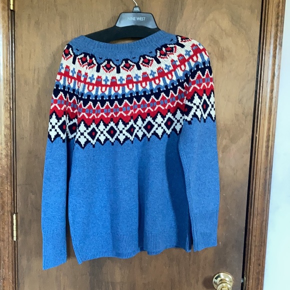 Chaps long sleeve sweater with fair isle like print L - Picture 10 of 14